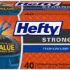 Hefty Trash Bags 40-Pack 33-Gallon Black Outdoor Plastic Construction Trash Bag