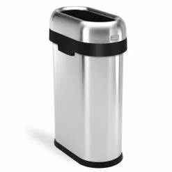 simplehuman Trash Cans 50-Liter Brushed Stainless Steel Steel Touchless Trash Can with Lid