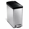 simplehuman Trash Cans 10-Liter Brushed Stainless Steel Metal Touchless Trash Can with Lid