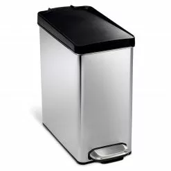 simplehuman Trash Cans 10-Liter Brushed Stainless Steel Metal Touchless Trash Can with Lid