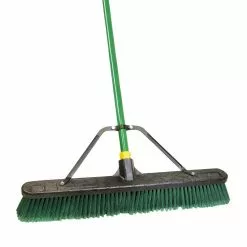 Quickie BULLDOZER Brooms 24-in Poly Fiber Push to Center Push Broom