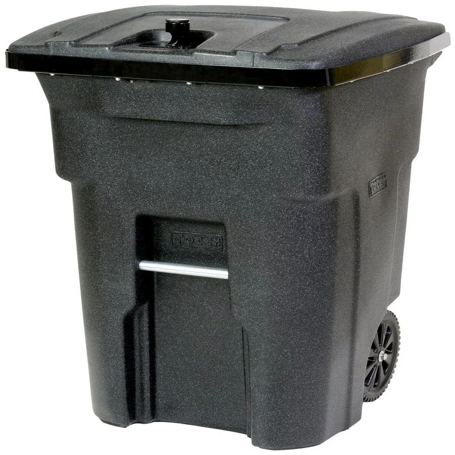Toter Trash Cans Trash Can 64-Gallon Blackstone Plastic Wheeled Trash Can with Lid 3 Toter Trash Cans Trash Can 64-Gallon Blackstone Plastic Wheeled Trash Can with Lid