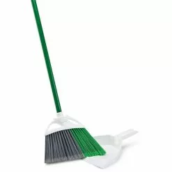 Libman Brooms 11.38-in Poly Fiber Angle with Dustpan Upright Broom