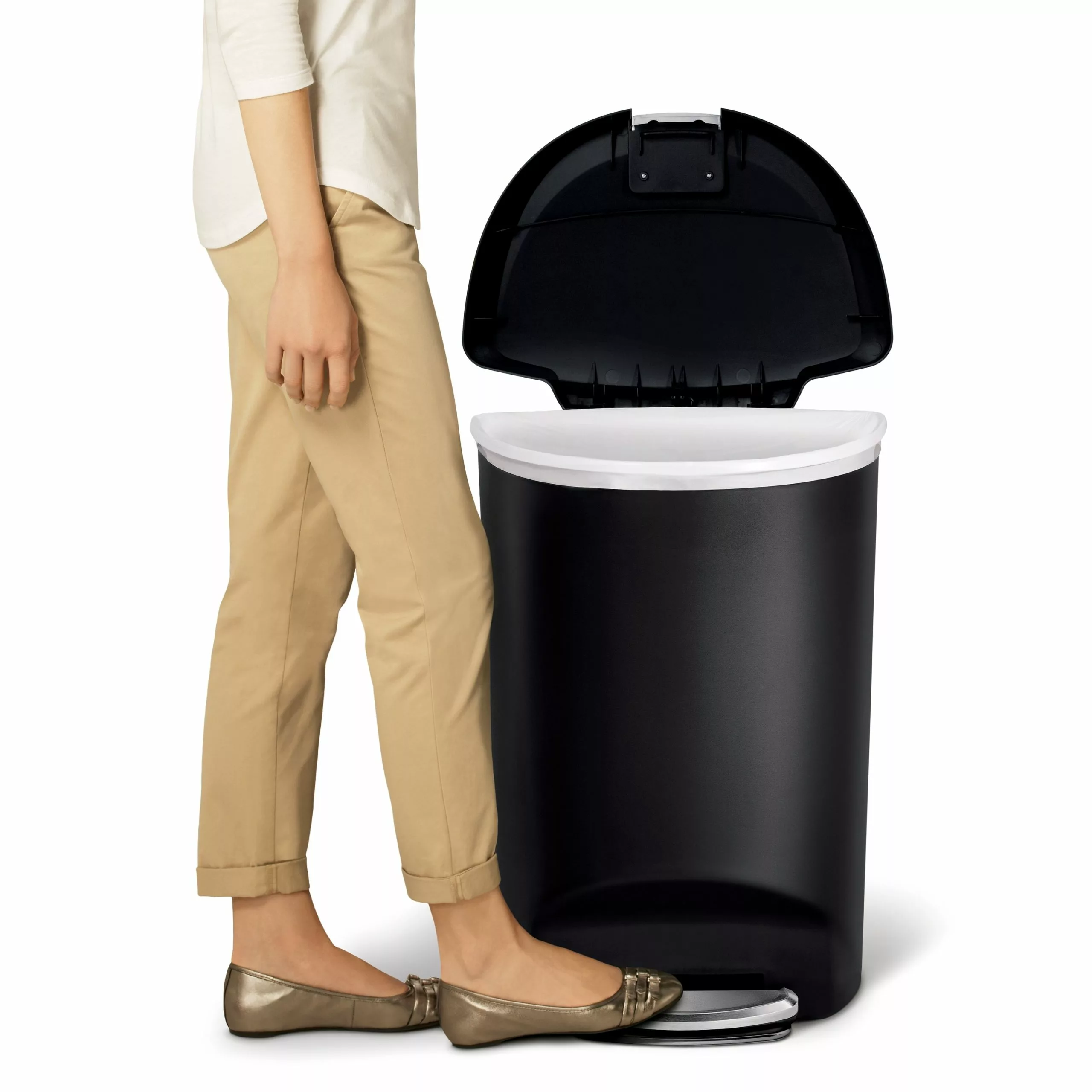 simplehuman Trash Cans 50-Liter Black Plastic Trash Can with Lid 4 simplehuman Trash Cans 50-Liter Black Plastic Trash Can with Lid - Image 2
