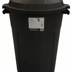Creative Plastic Concepts Trash Cans Blue Hawk 32-Gallon Black Plastic Trash Can with Lid -Cleaning Supplies Shop 05236779