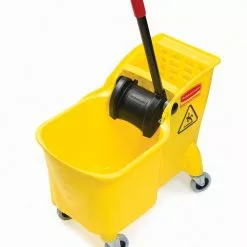 Rubbermaid Commercial Products Mop Wringer Buckets Tandem 31-Quart Commercial Mop Wringer Bucket with Wheels -Cleaning Supplies Shop 05372510