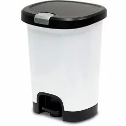 Hefty Trash Cans 7-Gallon White Plastic Touchless Trash Can with Lid