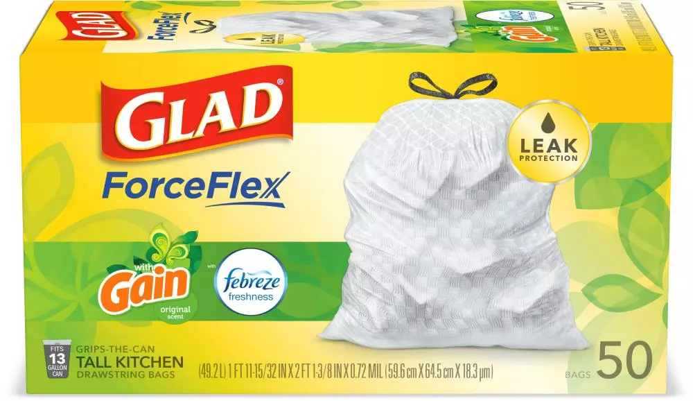 Glad Trash Bags Odor Shield 50-Pack 13-Gallon Gain Original White Polypropylene Kitchen Trash Bag 3 Glad Trash Bags Odor Shield 50-Pack 13-Gallon Gain Original White Polypropylene Kitchen Trash Bag
