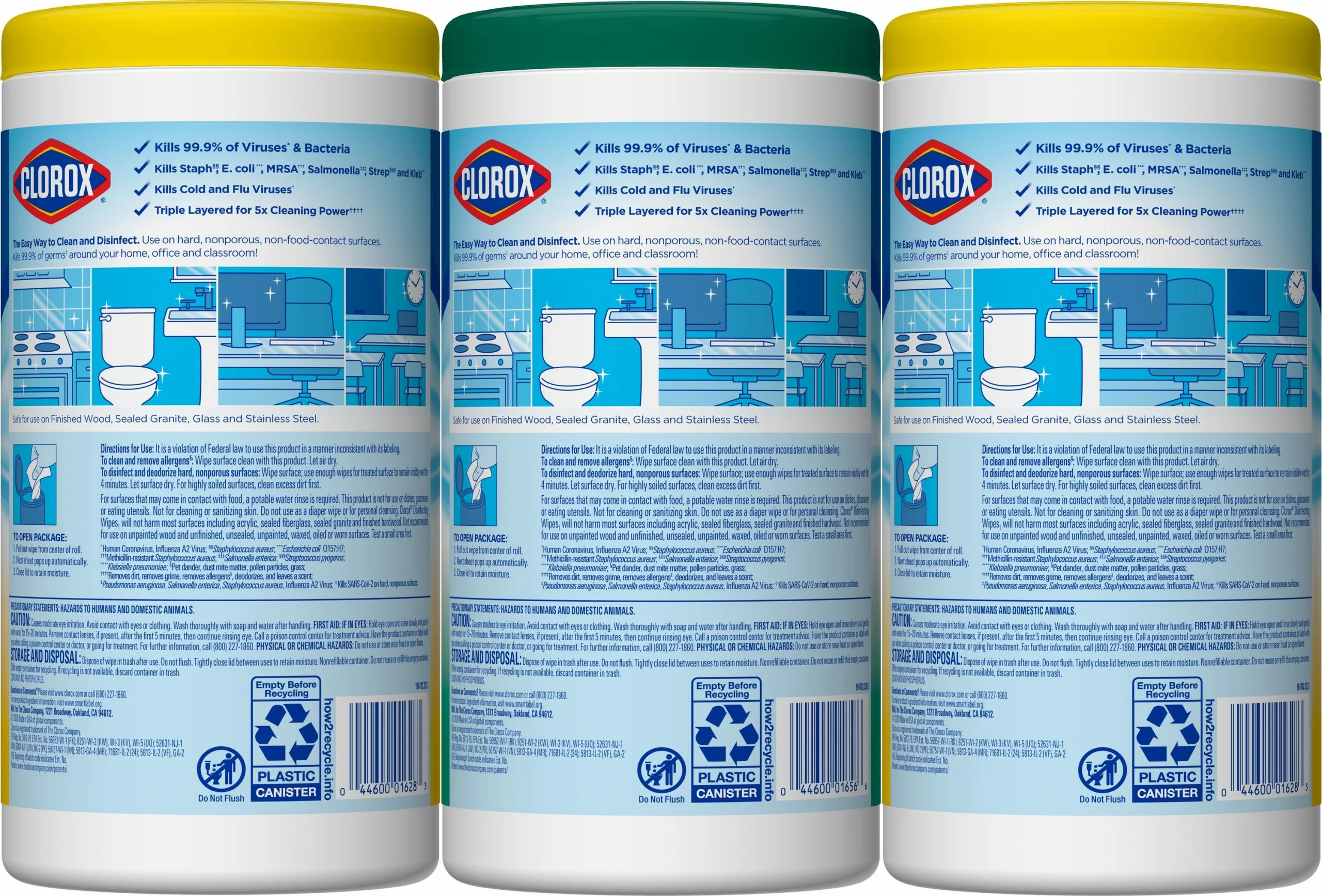 Clorox All-Purpose Cleaners 3-Pack 225-Count Crisp Lemon and Fresh Scent Disinfectant Wipes All-Purpose Cleaner 6 Clorox All-Purpose Cleaners 3-Pack 225-Count Crisp Lemon and Fresh Scent Disinfectant Wipes All-Purpose Cleaner - Image 4
