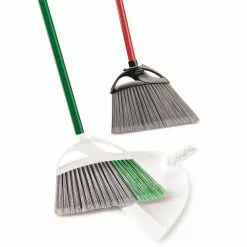 Libman Brooms 13.75-in Poly Fiber Angle with Dustpan Upright Broom