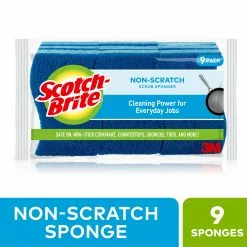 Scotch-Brite Sponges & Scouring Pads Non-Scratch 9-Pack Cellulose Sponge with Scouring Pad