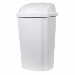 Hefty Trash Cans 13.5-Gallon White Plastic Trash Can with Lid -Cleaning Supplies Shop 09464494