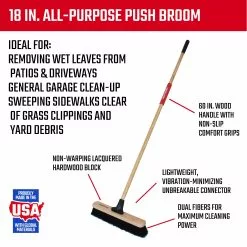 CRAFTSMAN Brooms 18-in Poly Fiber All-Purpose Push Broom -Cleaning Supplies Shop 10004925