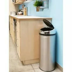 iTouchless Trash Cans 13-Gallon Stainless Steel Metal Touchless Trash Can with Lid