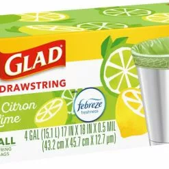 Glad Trash Bags OdorShield 34-Pack 4-Gallon White Plastic Wastebasket Trash Bag -Cleaning Supplies Shop 10483917