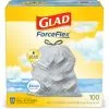 Glad Trash Bags 100-Pack 13-Gallon Fresh Clean Gray Plastic Kitchen Trash Bag -Cleaning Supplies Shop 10484008 scaled