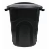 Blue Hawk Trash Cans 20-Gallon Black Plastic Trash Can with Lid