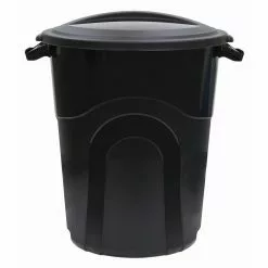 Blue Hawk Trash Cans 20-Gallon Black Plastic Trash Can with Lid