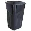 Blue Hawk Trash Cans 32-Gallon Black Plastic Wheeled Trash Can with Lid -Cleaning Supplies Shop 11518973