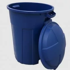 Blue Hawk Recycling Bins 32-Gallon Blue Outdoor Recycling Bin