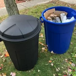 Blue Hawk Recycling Bins 32-Gallon Blue Outdoor Recycling Bin -Cleaning Supplies Shop 12320497