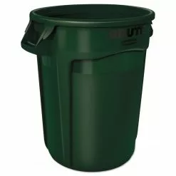 Rubbermaid Commercial Products Trash Cans 32-Gallon Dark Green Plastic Commercial Touchless Trash Can -Cleaning Supplies Shop 13799830