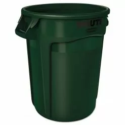 Rubbermaid Commercial Products Trash Cans 32-Gallon Dark Green Plastic Commercial Touchless Trash Can -Cleaning Supplies Shop 13799831