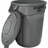 Rubbermaid Commercial Products Trash Cans Brute 44-Gallon Gray Plastic Trash Can with Lid