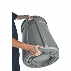 Rubbermaid Commercial Products Trash Cans Brute 20-Gallon Gray Plastic Trash Can with Lid -Cleaning Supplies Shop 14497756