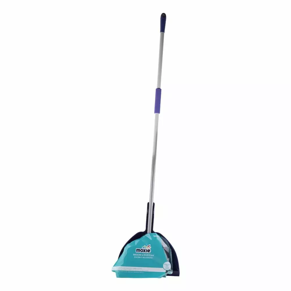 MOXIE Brooms 12-in Plastic Angle with Dustpan Upright Broom 3 MOXIE Brooms 12-in Plastic Angle with Dustpan Upright Broom