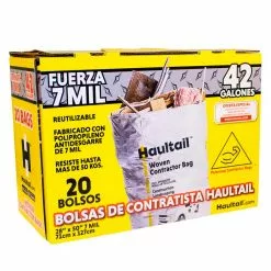 Haultail Trash Bags Woven Contractor Bag 20-Pack 42-Gallon White Outdoor Polypropylene Construction Trash Bag -Cleaning Supplies Shop 15601458