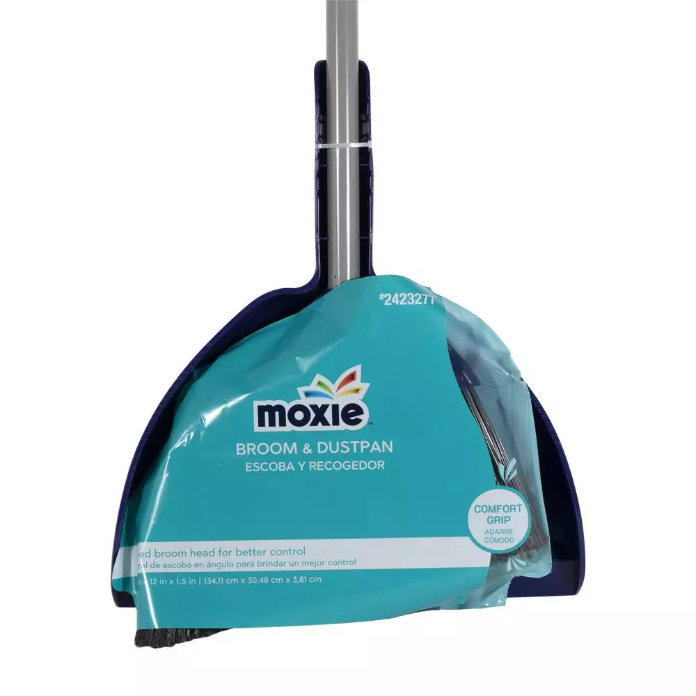 MOXIE Brooms 12-in Plastic Angle with Dustpan Upright Broom 4 MOXIE Brooms 12-in Plastic Angle with Dustpan Upright Broom - Image 2