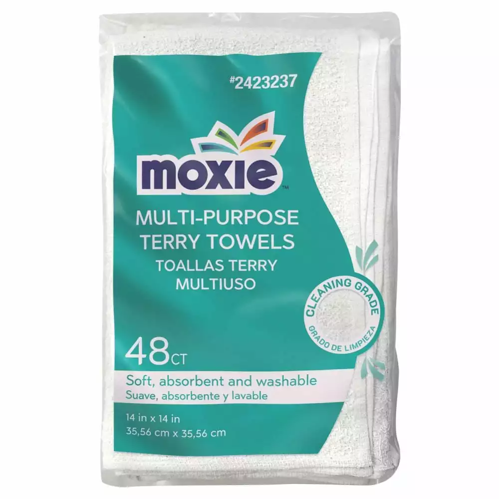 MOXIE Cleaning Cloths Cleaning 48-Pack Terry Towel 3 MOXIE Cleaning Cloths Cleaning 48-Pack Terry Towel