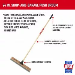 CRAFTSMAN Brooms 24-in Poly Fiber Shop/Garage Push Broom -Cleaning Supplies Shop 16415481 scaled
