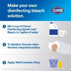 Clorox Splash-Less Liquid Bleach, Regular 77-oz Bottle -Cleaning Supplies Shop 17873165