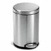 simplehuman Trash Cans 1.2-Gallon Brushed Stainless Steel Touchless Trash Can with Lid