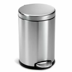 simplehuman Trash Cans 1.2-Gallon Brushed Stainless Steel Touchless Trash Can with Lid