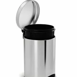 simplehuman Trash Cans 1.2-Gallon Brushed Stainless Steel Touchless Trash Can with Lid -Cleaning Supplies Shop 17906393