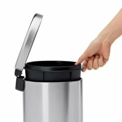 simplehuman Trash Cans 1.2-Gallon Brushed Stainless Steel Touchless Trash Can with Lid -Cleaning Supplies Shop 17906394