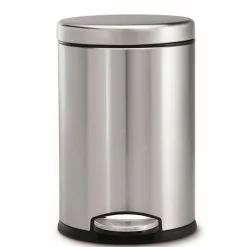 simplehuman Trash Cans 1.2-Gallon Brushed Stainless Steel Touchless Trash Can with Lid -Cleaning Supplies Shop 17906395