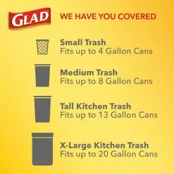 Glad Trash Bags ForceFlex 100-Pack 13-Gallon Gray Plastic Kitchen Trash Bag -Cleaning Supplies Shop 18161554