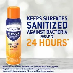 Microban All-Purpose Cleaners 24 Hour Disinfectant Sanitizing 15-oz Citrus Disinfectant Spray All-Purpose Cleaner -Cleaning Supplies Shop 40332029