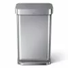 simplehuman Trash Cans 12-Gallon Brushed Stainless Steel Touchless Trash Can with Lid