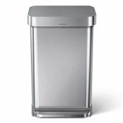 simplehuman Trash Cans 12-Gallon Brushed Stainless Steel Touchless Trash Can with Lid