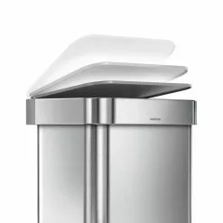 simplehuman Trash Cans 12-Gallon Brushed Stainless Steel Touchless Trash Can with Lid -Cleaning Supplies Shop 40469450
