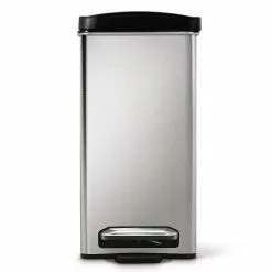 simplehuman Trash Cans 10-Liter Brushed Stainless Steel Metal Touchless Trash Can with Lid -Cleaning Supplies Shop 43225961 scaled