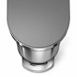 simplehuman Trash Cans simplehuman 45 Liter/12 Gallon Slim Kitchen Step Can, Brushed Stainless Steel with Plastic Lid -Cleaning Supplies Shop 43630936