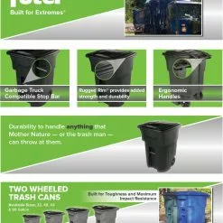 Toter Trash Cans 96-Gallon Greenstone Plastic Wheeled Trash Can with Lid 16 Toter Trash Cans 96-Gallon Greenstone Plastic Wheeled Trash Can with Lid -Cleaning Supplies Shop 44145989
