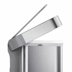 simplehuman Trash Cans 12-Gallon Brushed Stainless Steel Touchless Trash Can with Lid -Cleaning Supplies Shop 44264748