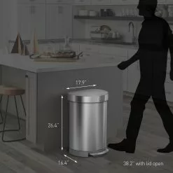 simplehuman Trash Cans 60-Liter Brushed Stainless Steel Steel Trash Can with Lid -Cleaning Supplies Shop 44304724 scaled
